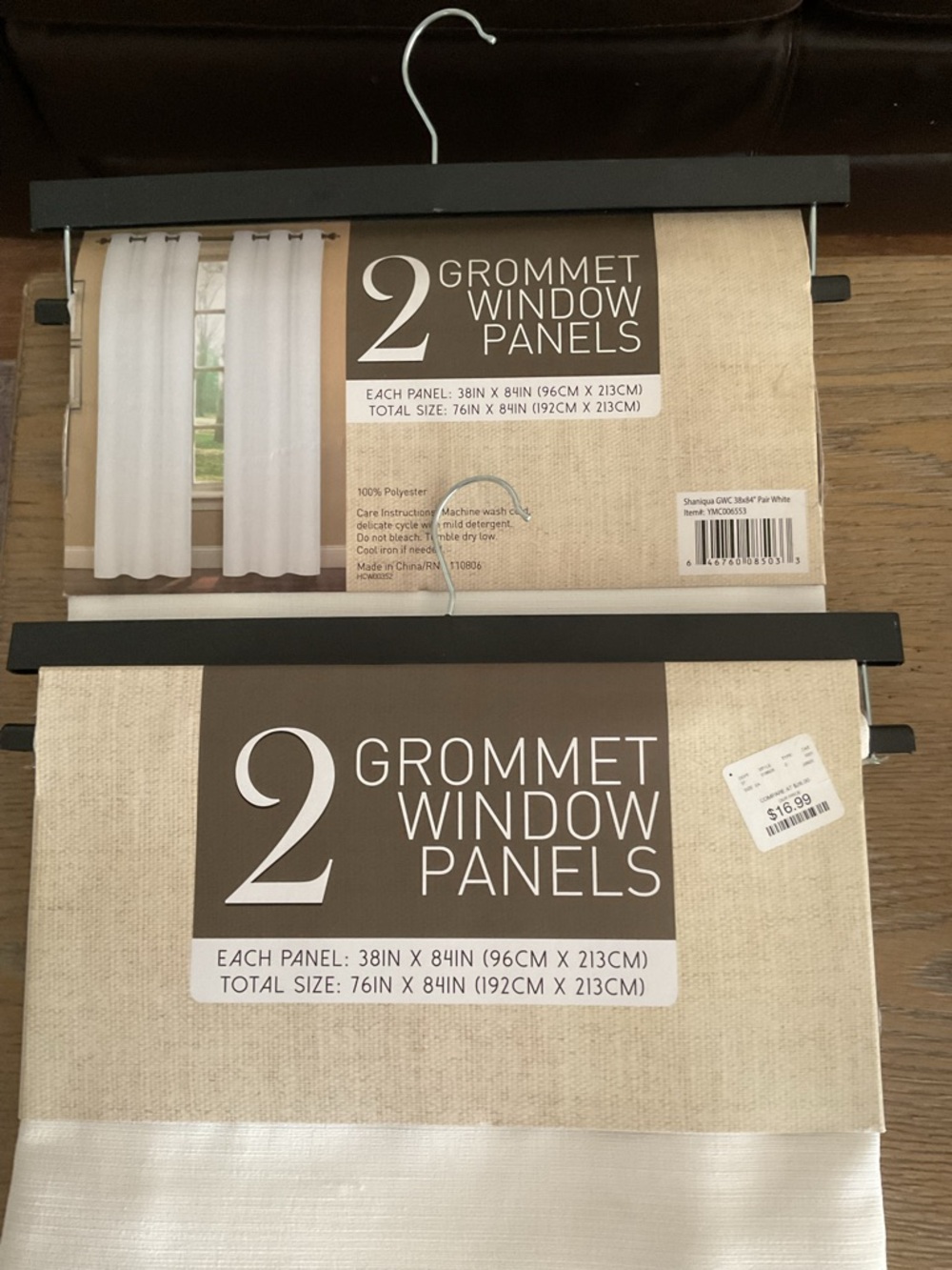 NEW Curtain Grommet Window Panels - White (Set of 2) 38x84